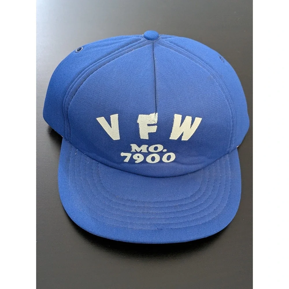 Vintage VFW Hat Blue Foam Snapback OSFM VFW MO. 7900 Toppers Hats